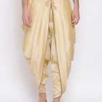 Men Gold-Coloured Solid Dhoti Pant