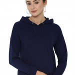 Womens Hooded Neck Solid Sweatshirt