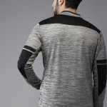 Men Grey Self Design Lightweight Jacket