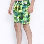 Green Printed Swim Shorts