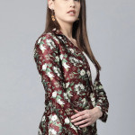 Floral Print Single Breasted Blazer