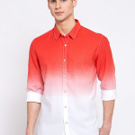 Men Red Regular Fit Faded Casual Shirt